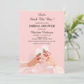 Invitation Jote Stock Rose Fête des mariées Bar (Debout devant)