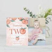 Invitation Jote Sweet Peach tournant deux deuxième fête d'ann (Debout devant)