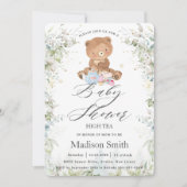 Invitation Jote Teddy Bear Chic High Tea Party Baby shower (Devant)