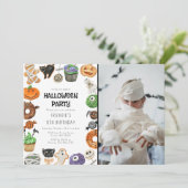 Invitation Jote Trick Ou Treat Halloween Photo Anniversaire (Debout devant)