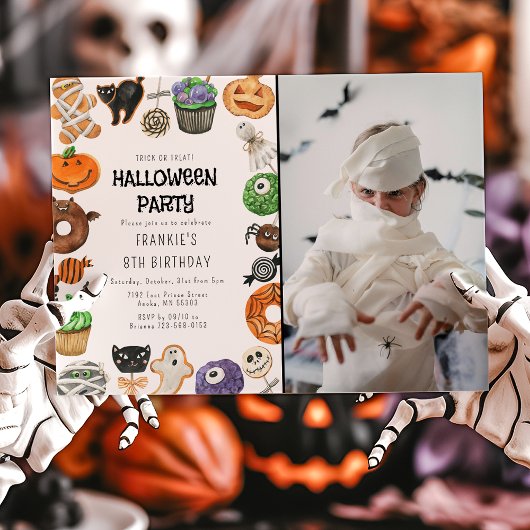 Invitation Jote Trick Ou Treat Halloween Photo Anniversaire