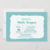 Invitation Jote Turquoise avion Baby shower girafe (Dos)