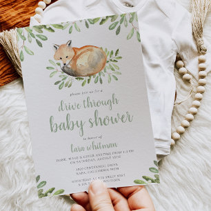 Invitation Jote Woodland Fox Drive Par Baby shower