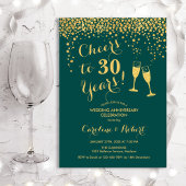 Invitation Joue à 30 ans d'anniversaire - Emerald Green