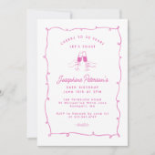 Invitation Joue à 30 Ans Doodle Whimsical Rose (Devant)
