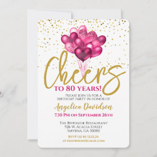 Invitation Joue À 80 Ans 80e Anniversaire
