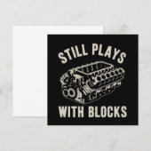 Invitation Joue encore avec des blocs Mécanicien automobile d (Devant / Derrière)