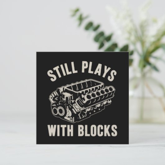 Invitation Joue encore avec des blocs Mécanicien automobile d (Debout devant)