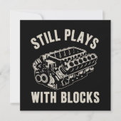 Invitation Joue encore avec des blocs Mécanicien automobile d (Devant)