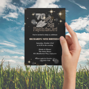 Invitation Joue toujours dans Dirt Gardening 70e fête d'anniv