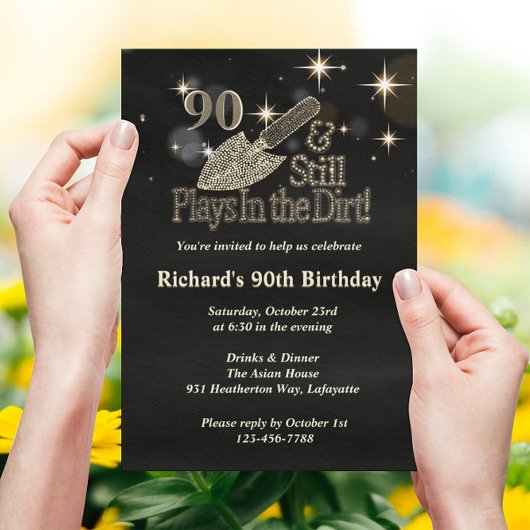 Invitation Joue toujours dans Dirt Gardening 90e anniversaire