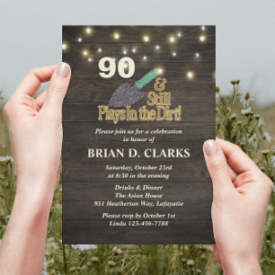 Invitation Joue toujours dans Dirt Rustic Gardening 90e anniv