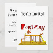 Invitation Jouer à la poule (Devant / Derrière)
