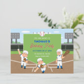 Invitation Jouer à l'anniversaire de baseball (Debout devant)