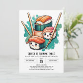 Invitation Jouer à Sushi Rolls Anniversaire (Debout devant)
