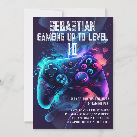 Invitation Jouer à un anniversaire amusant (Devant)