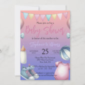 Invitation Jouer Adorable Pastel Essentials Baby shower (Devant)