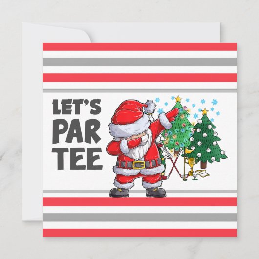 Invitation Jouer au golf avec le Père Noël, c'est parti pour (Devant)