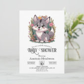 Invitation Jouer au joyeux Baby shower Wolf (Debout devant)