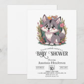 Invitation Jouer au joyeux Baby shower Wolf (Devant / Derrière)