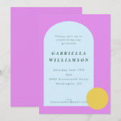 Invitation Jouer Bright Pastel Colorful Graduation Party (Devant / Derrière)