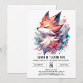 Invitation Jouer Custom Fox Anniversaire (Devant / Derrière)