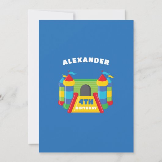 Invitation Jouer et sauter bleu et rouge (Dos)