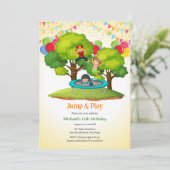 Invitation Jouer Et Sauter Les Enfants Trampoline Anniversair (Debout devant)