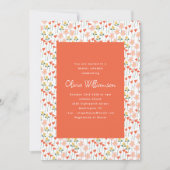 Invitation Jouer Fête des mariées Fleurs Orange Florale Retro (Devant)