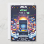 Invitation Jouer Garçon Cool Enfants Niveau de jeu jusqu'à 13 (Devant)