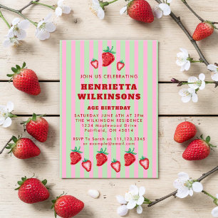 Invitation Jouer Haus Maximalisme Anniversaire Fraise