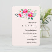 Invitation Jouer Joli Mariage de bouquet rose (Debout devant)