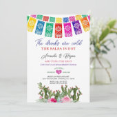 Invitation Jouer Le Knot Cactus Fiançailles Floral Fiesta (Debout devant)