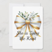 Invitation Jouer le noeud blanc Bow Fête des mariées florale (Dos)
