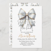 Invitation Jouer le noeud Fête des mariées de la boîte blanch (Devant / Derrière)