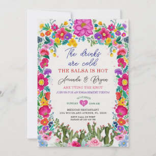 Invitation Jouer Le Noeud Fiançailles Floral Mexicain Fiesta