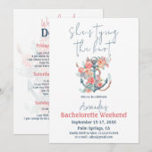 Invitation Jouer le noeud Nautique Bachelorette Itinéraire (Devant / Derrière)