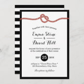 Invitation Jouer le noeud Red Rope Heart Simple Mariage (Devant / Derrière)