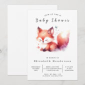 Invitation Jouer Petit Renard Thème Fox Baby shower (Devant / Derrière)