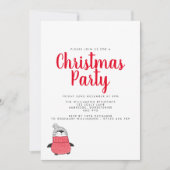 Invitation Jouer Pingouin Fête de Vacances (Devant)