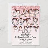 Invitation Jouer Pink Marshmallow Chocolate Sleepover Party (Devant)