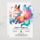 Invitation Jouer Renard Anniversaire (Devant / Derrière)