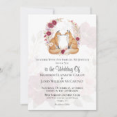 Invitation Jouer Renard Automne Mariage Floral (Devant)