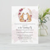 Invitation Jouer Renard Automne Mariage Floral (Debout devant)