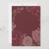 Invitation Jouer Renard Automne Mariage Floral (Dos)