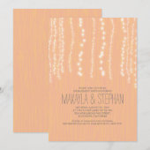 Invitation Jouer Rustique Chaîne de lumières Partie d'engagem (Devant / Derrière)