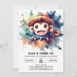 Invitation Jouer un singe moderne Anniversaire