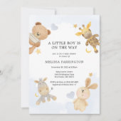 Invitation Jouet Céleste Pastel Blue Cute Baby shower Invitat (Devant)