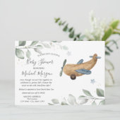 Invitation Jouet d'avion Baby shower par courrier (Debout devant)