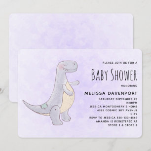 Invitation Jouet de dinosaure gris mignon aquarelle Baby Show